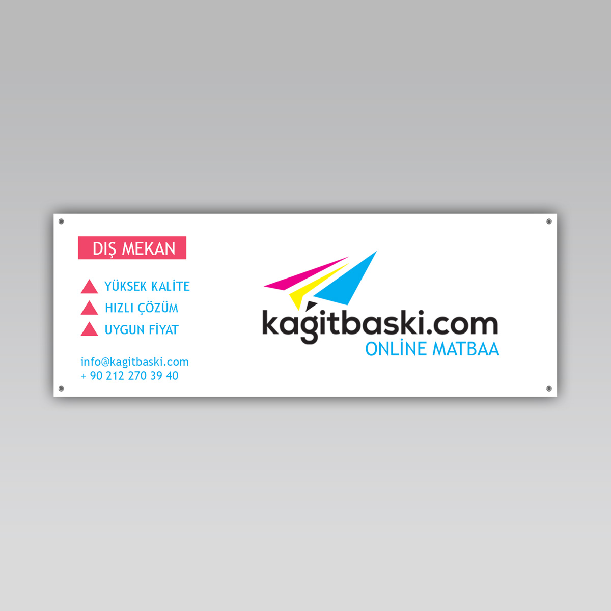 Banner Baskı  Dış Mekan Semiglosi 240 gr Kağıda Basım Baskı için ge