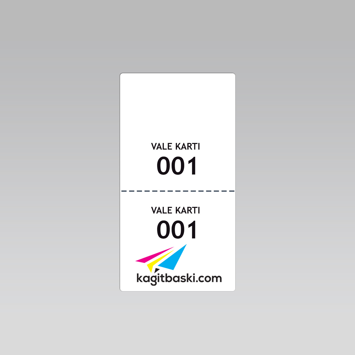 Vale Kartı Baskı  4 Renk Baskılı 300 Gram Kuşe Kağıt 5x10cm